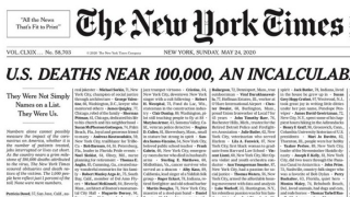 Οι New York Times αφιερώνουν την πρώτη σελίδα στους νεκρούς της πανδημίας